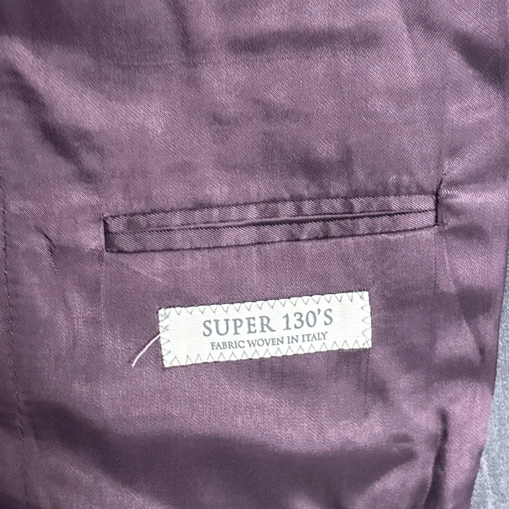 Jack Victor Suit 44R 38W Gray Chalk Stripe 130s Italian Wool Canada Classic 46R
